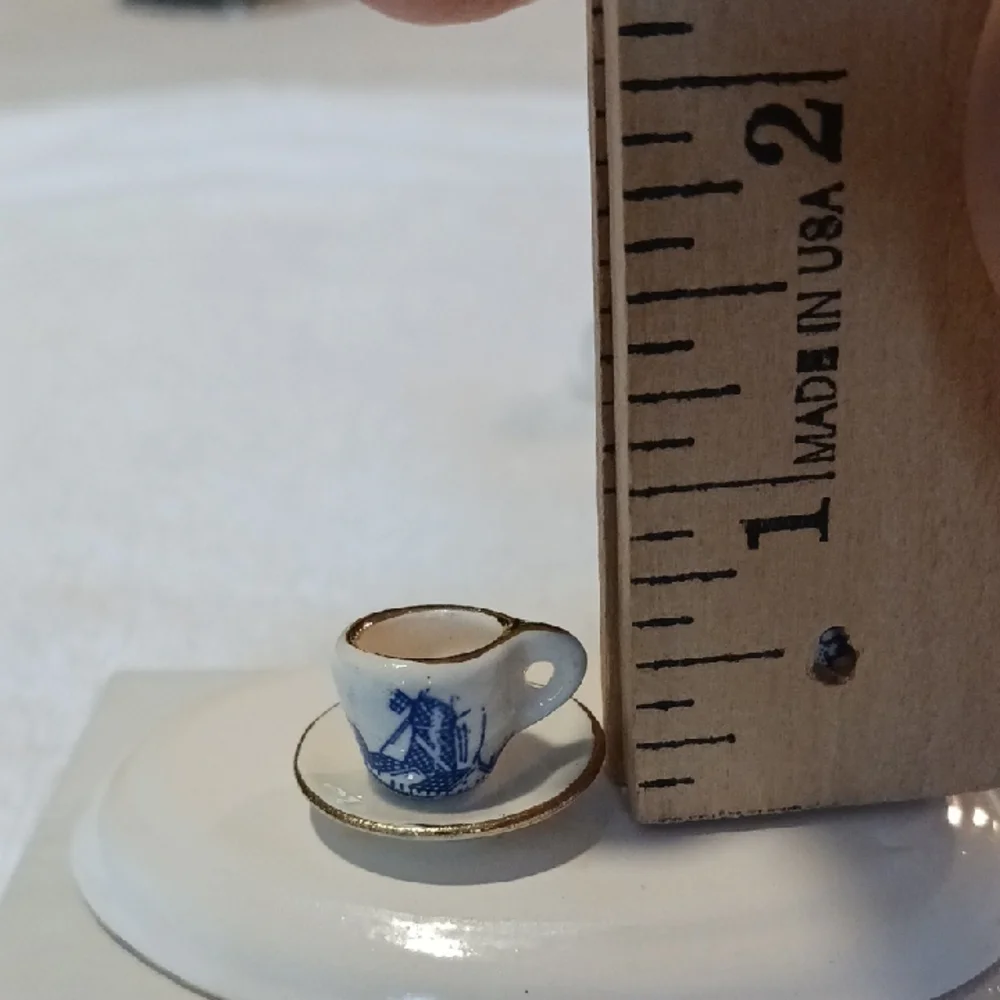 Porcelain Childs Miniature Blue and White Tea Set - Picture 15 of 16